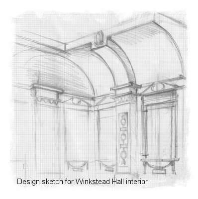 Andrew Brownfoot's design sketch for the Winkstead Hall study.